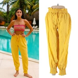 Coniglio Palm Beach Yellow Linen Joggers